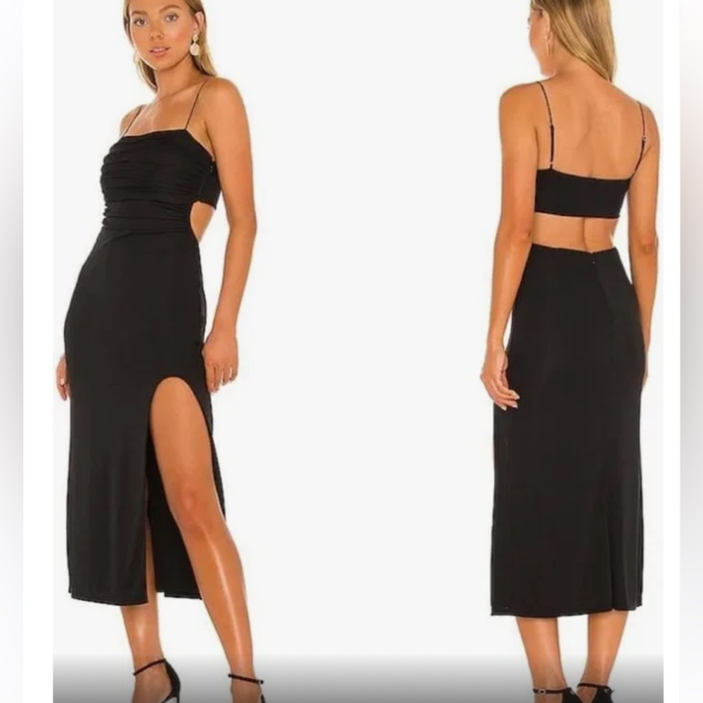 Cinq e Sept backless dress with slit in Black - never worn - size 4